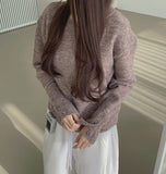 Wool Warmer Button Sleeve Silt Feminine Long Sleeve Knit