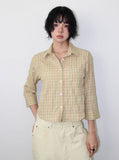 NATURAL CHECK 3/4 SHIRT