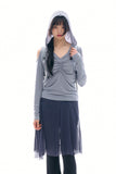 Sheer overlay wrap skirt