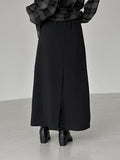 Slit mesh layered long skirt