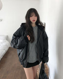 Meto Leather Hood Flight Jacket