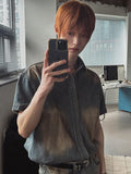 Summer Cool Oil Washed Western Denim Shirt
