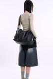 Trunk leather 2-way shoulder and cross bag