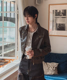 Snug Vintage Cropped Leather Jacket