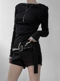 Rat Cut Boat Neck Long Sleeve Tee