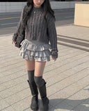 Sewa snowflake loose fit crop knit