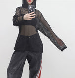 (Unisex) Baren See-Through Hooded T-Shirt