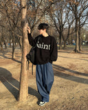 Bowen two-tuck balloon denim pants