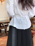 Cherno Open Collar Strap Shirt Blouse