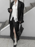 Revon Crack Leather Long Skirt