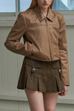 Minimal Crop Vegan Leather Jacket