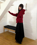 Sihan High Neck Angora Hooded Knit Cardigan