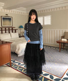 Cel Color Matching Layered Long Sleeve T-Shirt