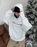 Felt Studded Brushed Hoodie