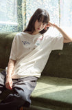 Draw Stitch Embroidered Short Sleeve Tee