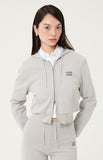Crop Knit Hood Zip-up