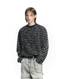 MIXED BOUCLE COLLAR KNIT LONG SLEEVE