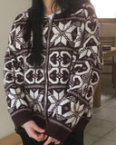 Kumu Nordic Round Collar Two-Way Knit Zip-Up