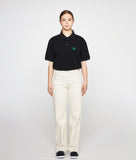 Clover Smile Embroidery Pique Short Sleeve T-shirt