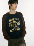 Raglan Two-Tone Knit Pullover
