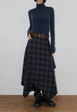 [BELT SET] FLOW PLAID CHECK SKIRT