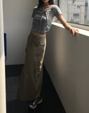 Boto Cargo Pocket Slit Long Skirt