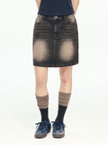 W Denim Mini Skirt