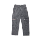 Pigment Washing Denim Cut Out Pants