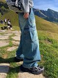 Fertig Blue Teen Cargo Denim Jeans