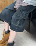 Letty Strap Cargo Bermuda Denim
