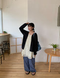 Nelki V-Neck Summer Linen Over knit Cardigan