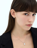 Essence Silver (W) Lab Diamond Tria One-Touch Earrings_0.1CT