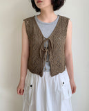 Mimoru Punching Layered Ribbon Knit Vest