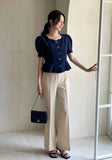 Cloa Heartneck Puff Peplum Jacket Blouse