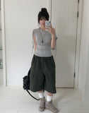 Rohe Eyelet Strap Unbalance Shoulder Tee