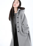 Hoodie long duffle coat