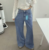 Banding Span Loose Bootcut Fit Denim Pants