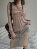 More Lettering See-Through Long-Sleeved