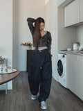 Comp Raw Pintuck Wide Denim Pants