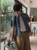 Cray Crop Short Sleeve Denim Shirt