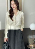 Debiju Pearl Button Collar Knit
