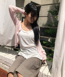 Poda See-through Ribbed Cardigan