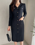 Aillo V-neck tweed one piece