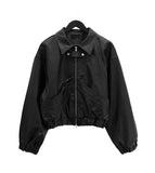 Lotte Leather Crop Bomber Jacket