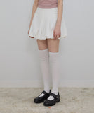 Button Shirred Balloon Skirt