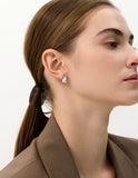 Champagne Moon Dew Drop Silver (W) Pave Earrings