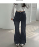 -3kg Span Semi-Bootcut Long Denim Pants