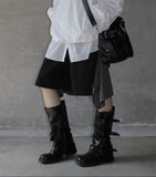 Two-bead check scarf pants