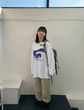 [unisex] Shimoko Spray Printing Long Sleeve Over Tee