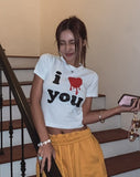 Love You Printed Crop Short Sleeve